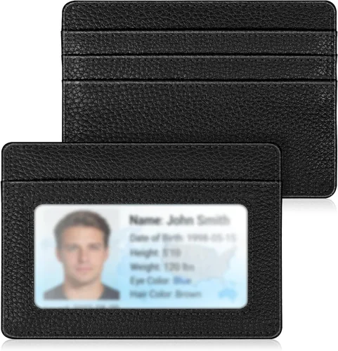 Fintie Billetera delgada y minimalista para bolsillo frontal, con bloqueo RFID, tarjetero y ventana de identificación, para hombre o mujer