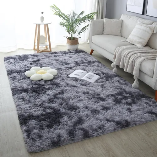 Miniatura 75 de KCHOWUA Alfombras Esponjosas y Peludas de Unicornio para Dormitorio de Niñas, 3x5 pies Lavable Antideslizante Alfombra de Área Shag Peluda para Sala