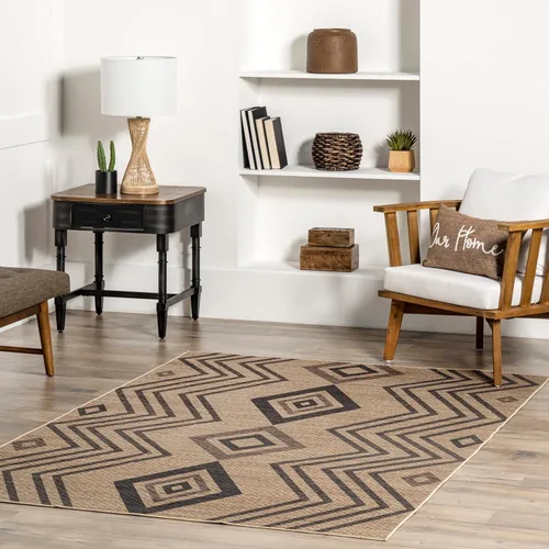 nuLOOM Kasie Natural - Alfombra de 5 x 8 pies, lavable a máquina, antideslizante, para sala de estar, dormitorio, habitación de los niños, 2-Natural