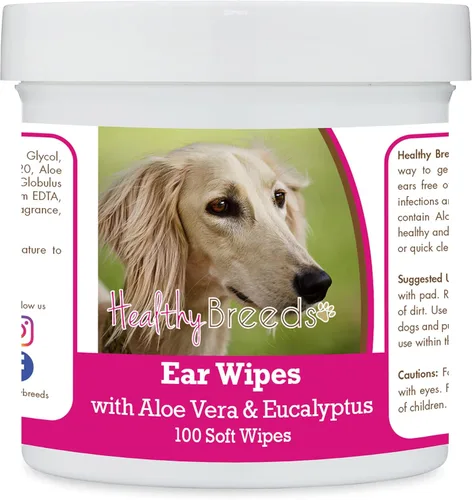 Miniatura 135 de Healthy Breeds Pastor alemán, silla de montar, toallitas de limpieza de oídos con aloe y eucalipto para perros, 100