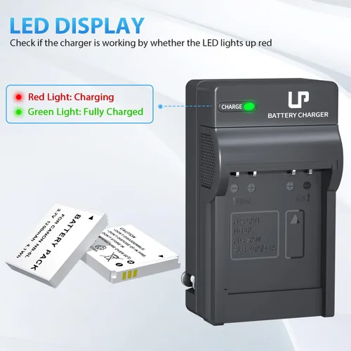 Miniatura 6 de LP Paquete de 2 baterías NB-6LH NB-6L y cargador LED, batería de 1200 mAh compatible con Canon PowerShot SX530 HS SX710 HS SX700 HS SX610 HS SX600