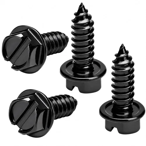 Tornillos de matrícula con acabado a prueba de óxido – Kit de tornillos de matrícula para placas de matrícula delanteras y traseras – Pernos de