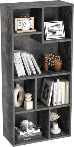 Miniatura 35 de VECELO Estantería para niños, 2 en 1 con estantes y 3 cubos de diferentes tamaños, organizador de madera para almacenamiento de juguetes para Blanco