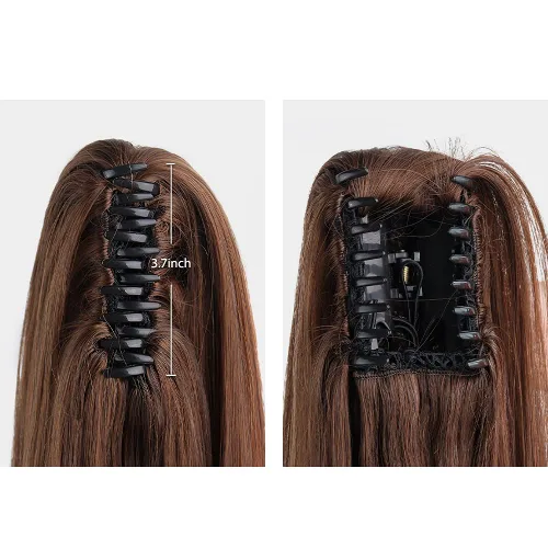 Miniatura 161 de Extensiones de cola de caballo de cabello rubio, extensiones de cola de caballo para mujer, pinza de extensiones de cabello rizado de 12 pulgadas