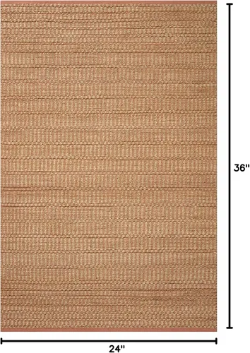 Miniatura 2 de Loloi Angela Rose Colton Collection CON-05 Natural/Clay 2'-0" x 3'-0", 0.38 pulgadas de altura, alfombra decorativa