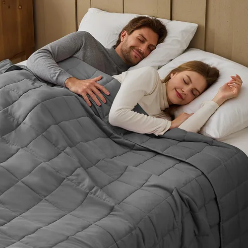 Miniatura 208 de Manta con Peso Azul para Adultos 12 libras, 48"x72", Tamaño Twin Full Manta Pesada Refrescante para 110-130 libras, Mantas Grandes de Microfibra