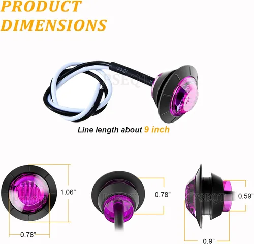 Miniatura 7 de PSEQT Luces LED de marcador de remolque de 3/4 pulgadas, indicadores de holgura lateral, luz trasera, impermeable, para remolque, camión, automóvil
