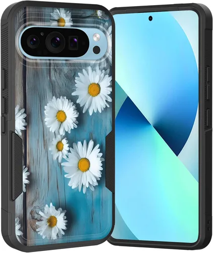 Miniatura 25 de Funda para Pixel 6A, Híbrida de Doble Capa de Servicio Pesado Resistente a Prueba de Golpes PC Duro + Funda Protectora de Silicona Suave para Google