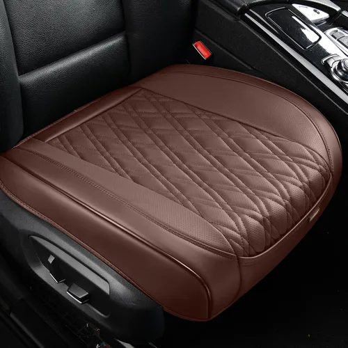 Miniatura 8 de TIEHESYT 1 funda de piel napa para automóvil, funda de asiento delantero inferior para automóvil, cojín de asiento sin respaldo, antideslizante