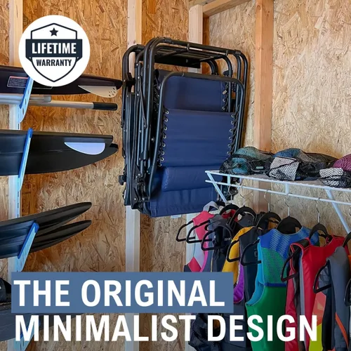 Miniatura 2 de StoreYourBoard Soporte de Almacenamiento para Sillas Individual – Estante Plegable de Sillas Resistente para Organización de Garaje, Soporta 50