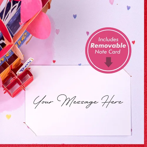 Miniatura 5 de Paper Love Tarjeta de feliz día de San Valentín, tarjetas de San Valentín 3D Pop Up Dog – Funda de 5 x 7 pulgadas – Incluye sobre y tarjeta de notas