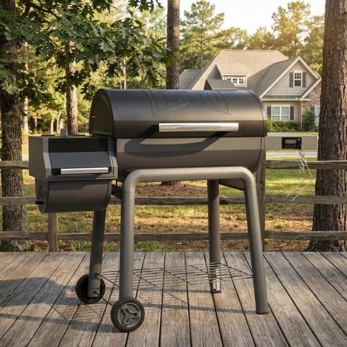 Miniatura 8 de Feasto - Parrilla de carbón resistente de 30 pulgadas, control digital de temperatura y 2 sondas para carne Outdoor BBQ Grill with Offset Smoker