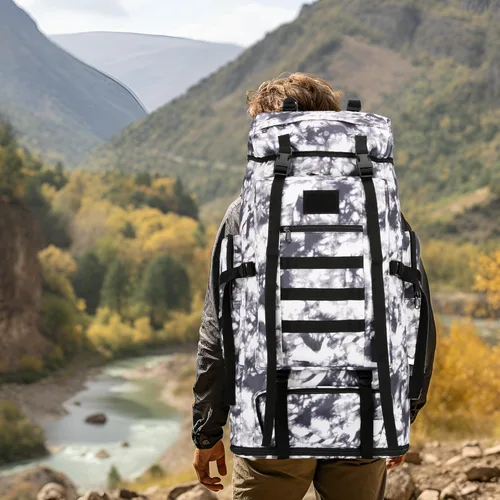 Miniatura 7 de Mochila de senderismo W WINTMING para hombres 70L/100L, mochila de campamento, mochila militar Molle, paquete de asalto de 3 días para escalada