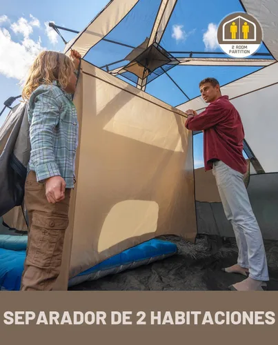 Miniatura 5 de FanttikOutdoor Tienda de campaña para 4/6/8/10 personas, instalación instantánea en 60 segundos con lluvia y resistente al viento, portátil