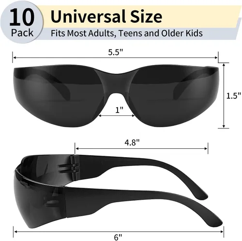 Miniatura 2 de Paquete de 10 lentes de seguridad transparentes para hombres y mujeres, con certificación ANSI Z87.1, resistentes a arañazos e impactos, lentes