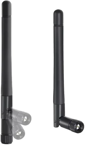 Paquete de 2 antenas WiFi de triple banda 6dBi 2.4GHz/5GHz/5.8GHz SMA macho (pin en el centro) – Omnidireccional de alta ganancia para enrutador