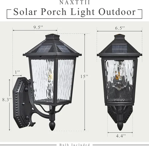 Miniatura 5 de Luces solares de pared para exteriores de 15 pulgadas de altura del anochecer al amanecer, luces solares para exteriores con control remoto, luces