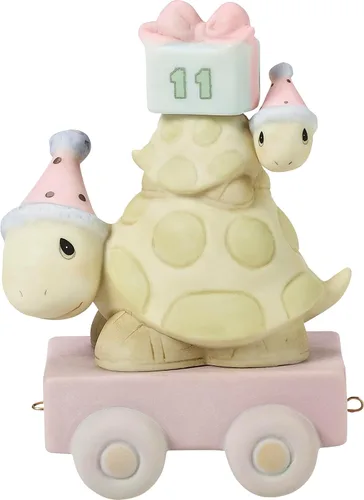 Precious Moments Tren de cumpleaños | Figura de porcelana de bisque | Regalo de cumpleaños | Colección de cumpleaños | Decoración de habitación y