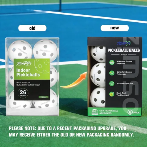 Miniatura 3 de Indoor Pickleball Balls, 6/12 Pack of 26 Holes Pickleballs, USAPA Approved Indoor Pickleballs Set, High Visibility Durable Pickle Balls for Training