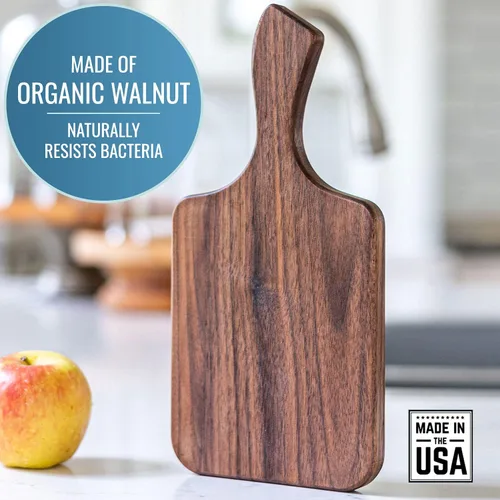 Miniatura 3 de Brazos Home Tabla de cortar de madera de nogal oscuro para cocina, paquete de 2, tabla de cortar, tabla de queso de madera, sin sazonar, incluye
