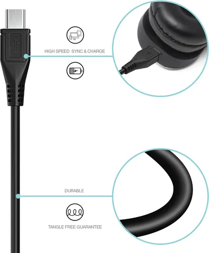 Miniatura 3 de Cable de carga micro USB compatible con HyperX Cloud Flight, Corsair Void Void Pro HS70 HS70 Pro K63, Razer BlackShark V2 Pro, auriculares Turtle