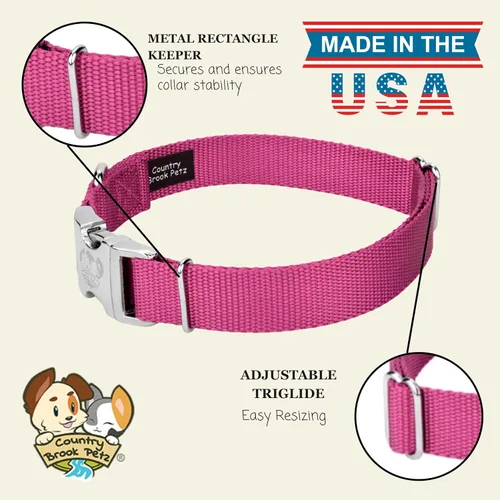 Miniatura 7 de Country Brook Petz - Collar de nailon para perro con hebilla de metal para razas pequeñas, medianas y grandes, más de 10 colores cálidos
