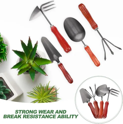 Miniatura 8 de TOYANDONA 1 juego de herramientas de jardinería de mano, pala de jardín y rastrillo para plantar deshierbe y trasplante y herramientas de jardinería
