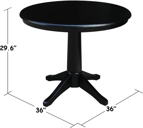Miniatura 2 de International Concepts - Mesa de pedestal redonda de 36 pulgadas, 28.9 pulgadas de alto, color negro