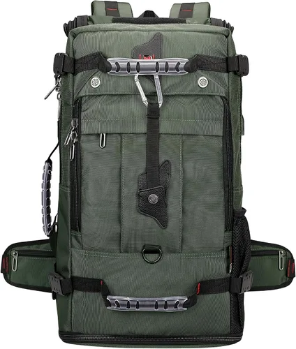 Miniatura 8 de WITZMAN Mochila de viaje para hombre, bolsa de equipaje grande de lona para portátil de 17 pulgadas, bolsas de mano para avión (B681 verde militar)