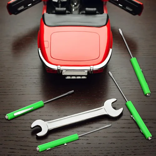 Miniatura 5 de Shimeyao Juego de 20 destornilladores de cabeza plana de bolsillo, pequeños destornilladores magnéticos de bolsillo, mini clips a granel, Verde