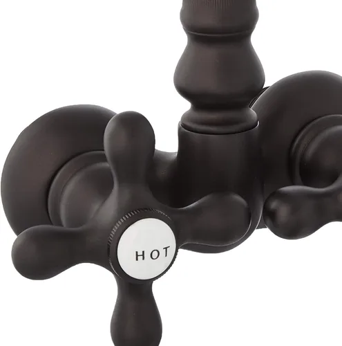 Miniatura 3 de Elements of Design DT0715AX - Llenador de bañera con patas de garra para montaje en pared, 4-3/4 pulgadas en alcance de boquilla, bronce aceitado
