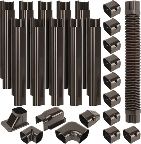 Miniatura 8 de BEWAVE Kit de cubierta de línea dividida, kit decorativo de cubierta de línea de PVC para mini aire acondicionado dividido y bombas de calor, 3