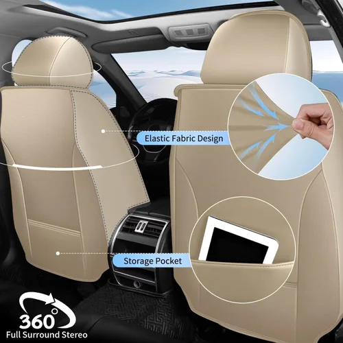 Miniatura 2 de TTX LIGHTING Fundas de asiento de coche de ajuste exacto para Toyota 4Runner 2003-2025 2026 Cuero sintético impermeable duradero, seguro