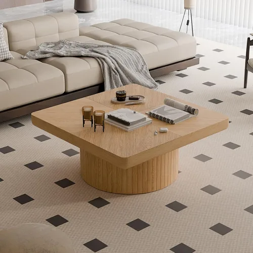 Miniatura 18 de KEVINSPACE Mesa auxiliar redonda pequeña para sala de estar, mesa auxiliar circular de madera, mesita de noche para apartamento, dormitorio, Ø 23.4