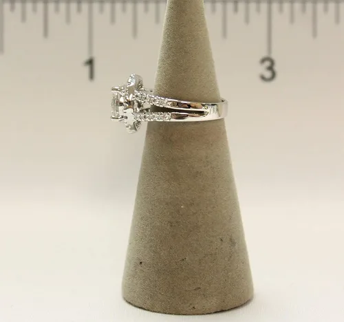 Miniatura 4 de Anillo de vestir chapado en rodio para mujer, corte brillante CZ 110