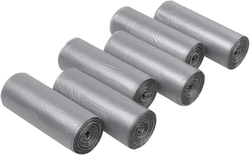 Miniatura 6 de Obstnny Bolsas de basura pequeñas de 4 galones, forros de basura grises, 150 unidades/6 rollos