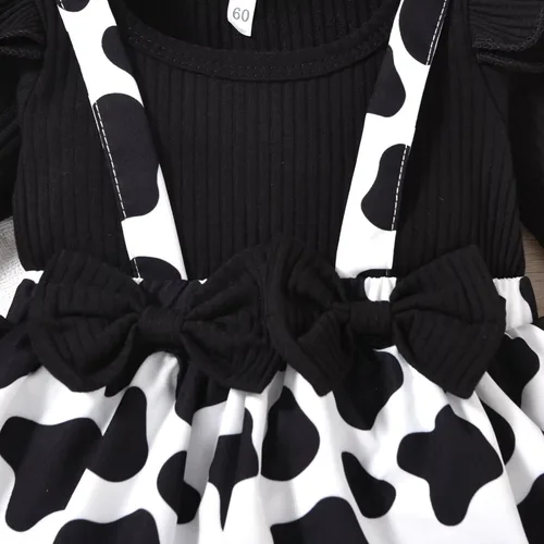 Miniatura 45 de Unutiylo Ropa de bebé recién nacida prematura con tirantes, traje de otoño e invierno, traje de manga larga con volantes