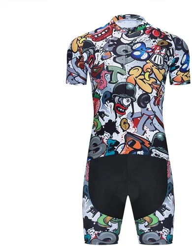Miniatura 4 de MOXILYN Camiseta de ciclismo para hombre, kit de ciclismo de MTB y pantalones cortos de ciclismo con almohadilla de gel 20D, conjunto de ropa
