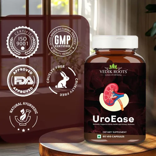 Miniatura 6 de UroEase - Suplemento de hierbas ayurvédicas para la salud renal y los niveles de ácido úrico Apoya la salud del tracto urinario 60 cápsulas