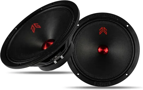 MX80P1 - Altavoz de rango medio de 8 pulgadas, tapa antipolvo roja, 480 W máximo, 4 ohmios, altavoces de puerta de audio de alta calidad para coche