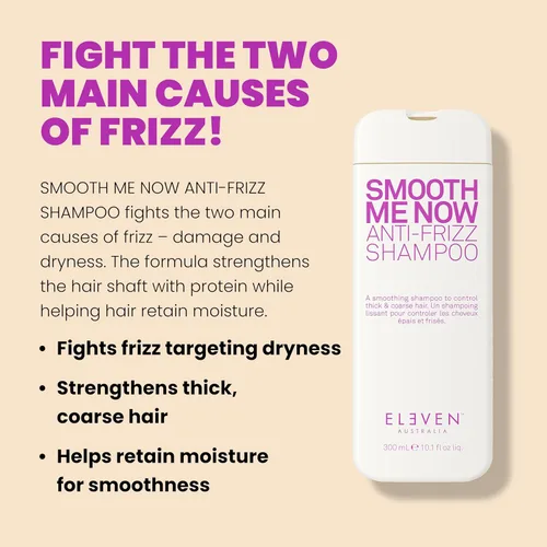 Miniatura 2 de ELEVEN AUSTRALIA El champú Smooth Me Now Anti-Frizz fortalece el cabello mientras ayuda a retener la humedad