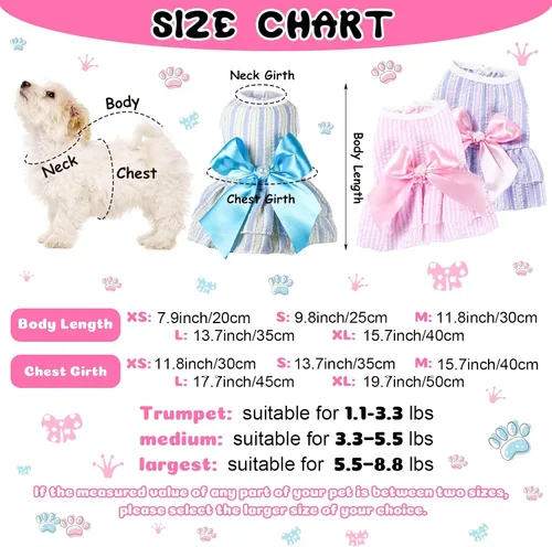 Miniatura 2 de 4 Piezas Vestidos para Perros Ropa para Cachorros Vestidos de Princesa de Verano para Mascotas Falda Tutú para Perrita Hembra Ropa para Chihuahua