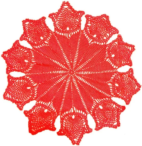 Miniatura 14 de Manteles individuales de encaje de flores de tulipán hechos a mano para mantel de cocina (1 unidad, 31 a 32 pulgadas, verde manzana)