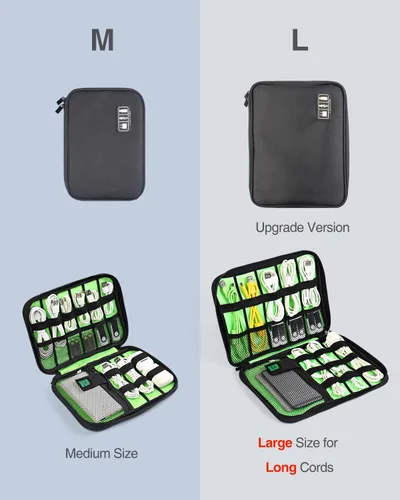 Miniatura 2 de Luxtude Estuche organizador de artículos electrónicos, bolsa organizadora de cables, organizador de cables portátil, estuche de viaje para Rojo