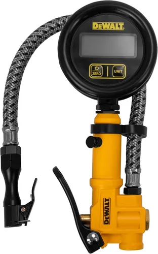 Inflador digital de 2.5 pulgadas con manguera trenzada de acero de 12 pulgadas (0 a 200 PSI)