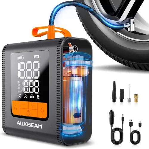 Miniatura 8 de AUXBEAM H4Pro - Inflador de neumáticos portátil, compresor de aire portátil, 150 PSI, 2 en 1, recargable, 5200 mAh, inflador de neumáticos portátil