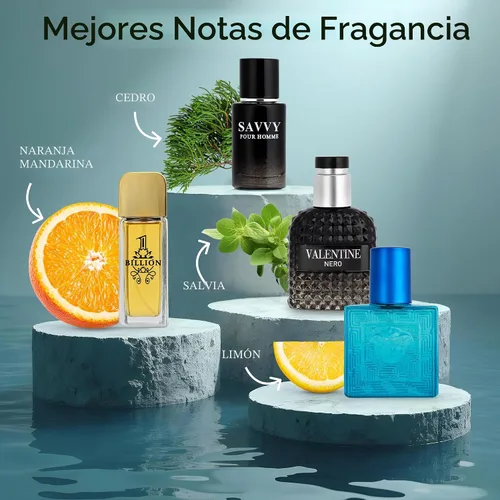 Miniatura 2 de Signature Scent - Juego de 4 fragancias pequeñas para hombre, incluye Savvy/1 mil millones/versos/colección de San Valentín de ingredientes
