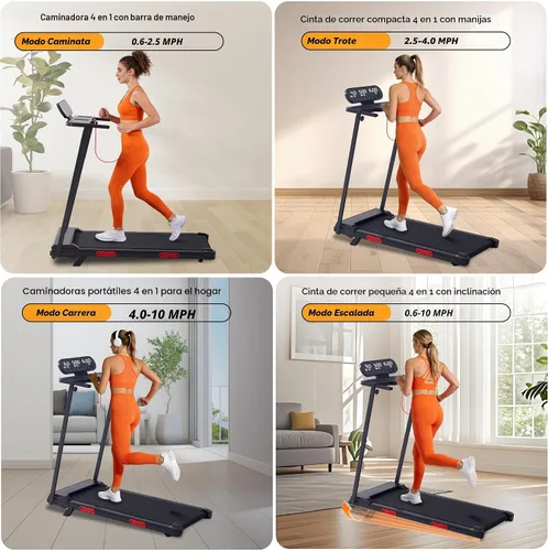Miniatura 2 de Walking Pad Treadmill with Incline, 2026 Upgrade Portable Treadmill with Handles for Home Small, 3.5HP Small Walking Pad with Handle Bar