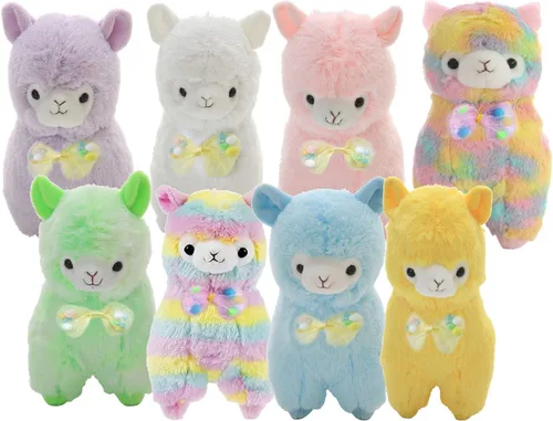 Lindo y suave peluche con pajarita de alpaca, juguete de llama, cordero, juguete de peluche, juguetes de muñeca, el mejor cumpleaños para los niños