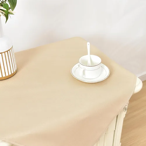 Miniatura 3 de Wolkemer - Paquete de 2 manteles cuadrados pequeños de 24x24 pulgadas, color beige, lavables, de tela, para cubierto de mesa de mesita de noche